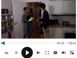 Digitalt klassrum för tyska med integrerat ljud och video för effektiv språkinlärning.